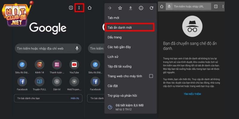 Top 5 Cách Truy Cập HITCLUB Khi Bị Chặn Nhanh Chóng Nhất Truy cập HITCLUB khi bị chặn thông qua trình duyệt ẩn danh